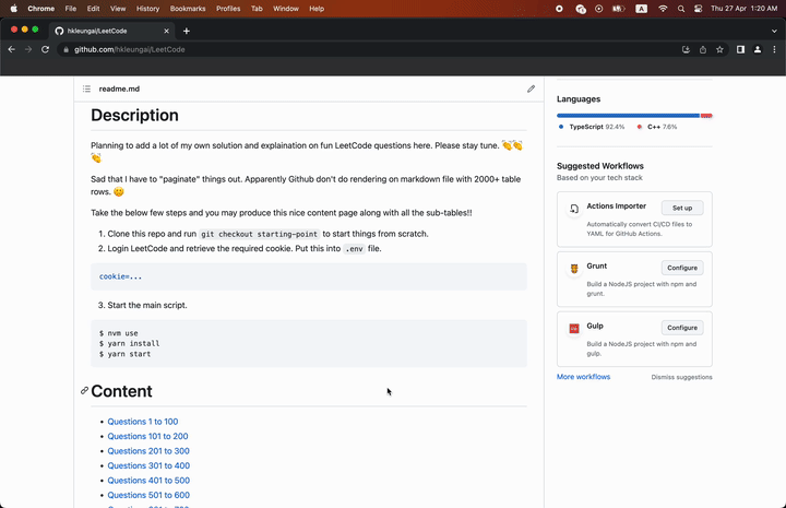 Scraping Leetcode Into Markdowns